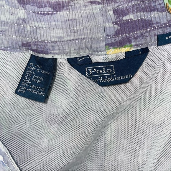 Polo Ralph Lauren Mens Swim Trunks Board Shorts Palm Tree Beach Hawaiian Surfer - Picture 4 of 12